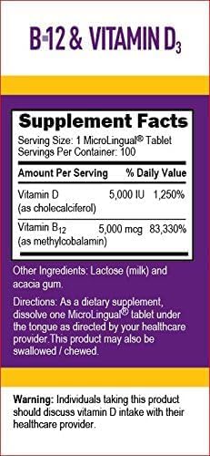 Superior Source Methyl B12 and Vitamin D3 5000 IU Multivitamins, 5000 mcg, 100 Count