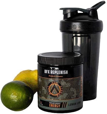 Built For Xtreme Replenish Energy Fruits and Greens Immune Boost, Lemon Lime Flavored Superfood Powder 12.59oz for Total Body Wellness and Immunity Boost