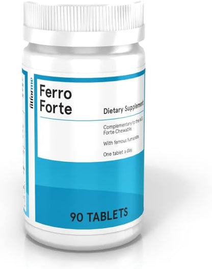 Bariatric Multivitamins Iron Supplement After Gastric Bypass - One a Day Ferro Forte Tablet - 90 Days Supply of Ferrous Iron (Iron Booster for Forte Chewable)