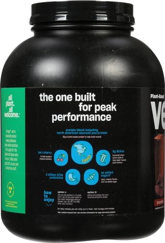 Vega Sport Premium Vegan Protein Powder Chocolate(45 Servings) 30g Plant Based Protein,5g BCAAs,Dairy Free,Gluten Free,Non GMO,Pea Protein for Women and Men,4lbs 5.9Oz(Packaging May Vary)