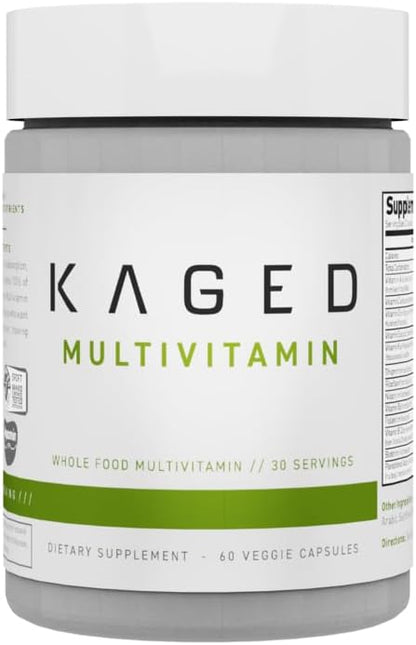 Kaged Multivitamin with Whole Foods | Organic Fruits & Veggies | Plant Based | Vegan Multivitamin for Women and Men | Vitamin C, D, E, B12 | 60 Servings