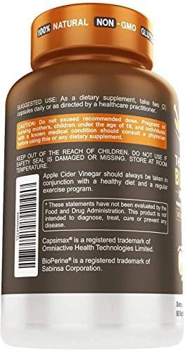 Herbtonics Thermogenic Supplement | Metabolic Health & GLP-1 Support for Men & Women | Clean Energy & Mental Focus | ACV, Green Tea Extract & Caffeine | 120 Veg Capsules