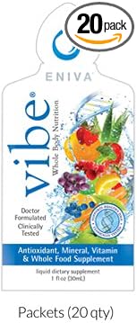 Vibe Liquid Daily Multivitamin | Fruit & Veggie Superfood Supplement | Doctor Formulated | 1 Box of 20 Single Serve Packets | Eniva Health