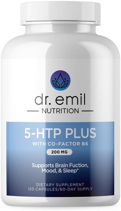 DR. EMIL NUTRITION 200 MG 5-HTP Plus with SAM-e for Mood, Stress, and Sleep - 5HTP Supplement with Vitamin B6-120 Vegan Capsules, 60 Servings