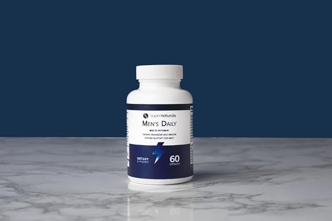 Super Naturals Men's Daily Multivitamin Energy Enhancer and Immune System Support for Men (60 Capsules, 30 Day Supply)