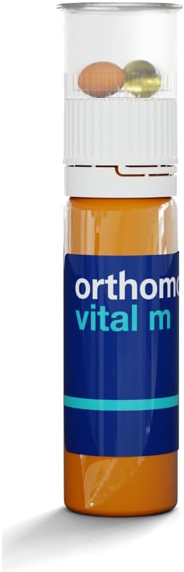 Orthomol Vital M Vial – 30-Day Men's Vitamin Supplement with A, B, C, D, E, K, Iodine & Omega-3 – Supports Male Energy & Vitality