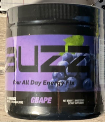 Morning Buzz Energy Powder Grape Drink - Energy Boost Drink Mix - Sugar-Free Energy with Antioxidants - Morning Kickstart and Sports Nutrition Endurance Product