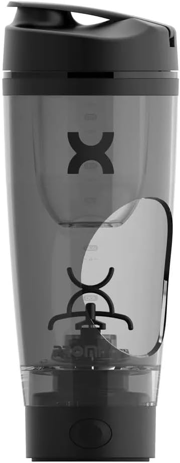 Promixx Charge Shaker Bottle - Device-charging Vortex Mixer with Supplement Storage, Easy-to-clean Tritan Cup (20oz | Black)