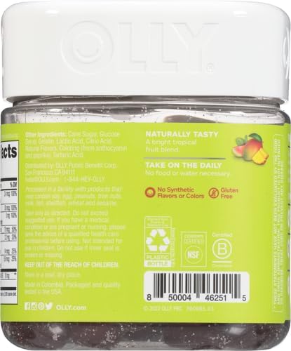 Olly Multi + Probiotic Adult Multivitamin Gummy, 1 Billion CFUs, Digestive and Immune Support Chewable Supplement, 35 Day Supply (70 Gummies), Tropical Twist