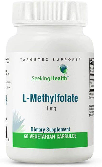 Seeking Health L-5-MTHF, Supports Healthy Methylation, Easily Absorbed Methyl Folate Supplement, MTHFR Support Supplement, 1,700 mcg DFE, Vegetarian (60 capsules)