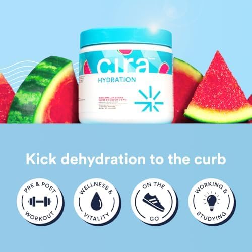 Cira Glow-Getter Hydration Electrolytes Powder for Women - Electrolyte Drink Mix with Himalayan Salt for Dehydration Relief - 45 Servings, Watermelon Sugar