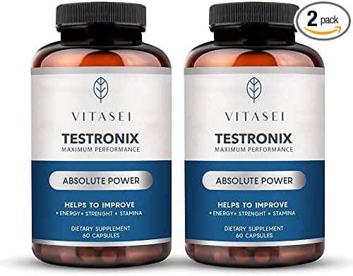Testronix Performance Supplement for Men - Energy and Muscle Supplements for Mens Health - 60 Capsules (Pack of 2)