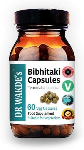 DR WAKDE'S Bibhitaki Capsules (Beheda, Terminalia belerica, 60 Veg Caps, Plant-Based Supplement, Ayurvedic Herb, All Natural, Vegan)