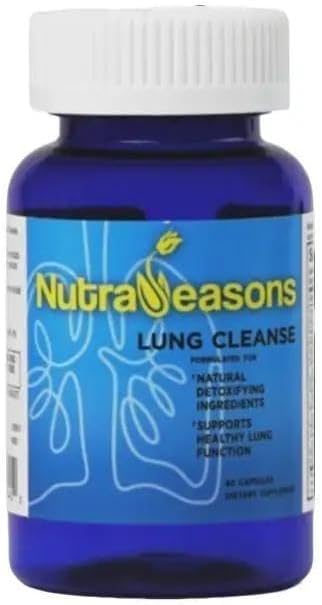 NutraSeasons Lung & Bronchial Cleanse & Detox | Respiratory Health | Immune Support | 12 Purify Ingredients | Ginger, Hawthorn Berry, Turmeric, Elecampane Root Extract, Vit A, C, D3, B6, B12 | 60 Caps