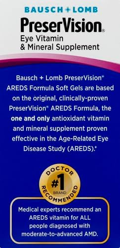 PreserVision Eye Vitamin & Mineral Supplement, from Bausch + Lomb, 120 Count (Pack of 1) Packaging may vary