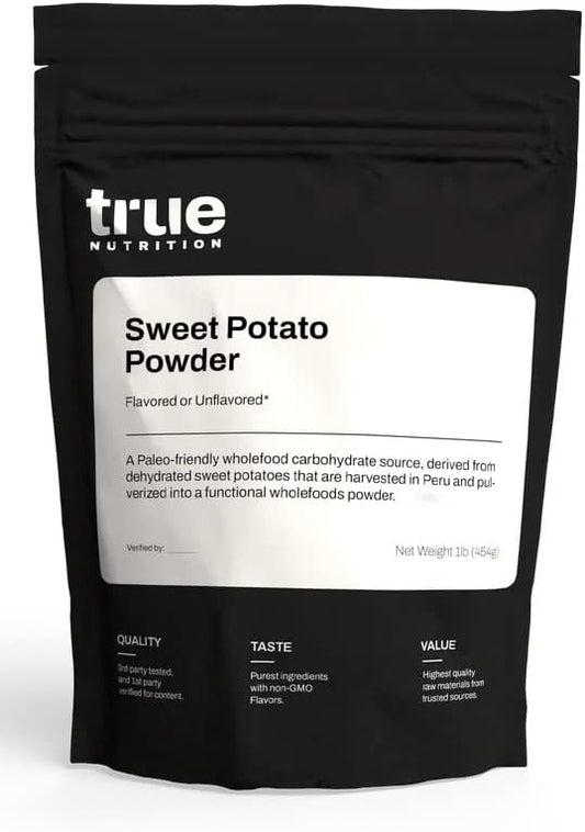 True Nutrition - Sweet Potato Powder - Paleo Friendly and Vegan Carbohydrate Powder or Meal Replacement - 1lb