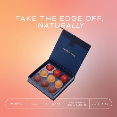 Molly J. Chill Gumdrops – Signature Sampler – Gummies for Stress Relief, Calm, Relaxation w/Magnesium, GABA, L-Theanine – Plant-Powered Gummies in a Luxury Gift Box – Pack of 9 Gumdrops