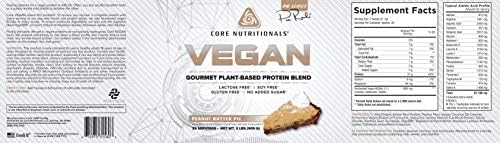 Core Nutritionals Platinum Vegan Gourmet Plant-Based Protein Blend with 21 Grams of Pea Protein, Lactose, Soy and Gluten Free 29 Servings (Peanut Butter Pie)