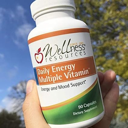 Wellness Resources Daily Energy Multiple Vitamin - 100% coenzyme B Vitamins Including Methylfolate and Methylated B12 with Other Important Cofactors for Energy, Stress, and Mood (90 Capsules)