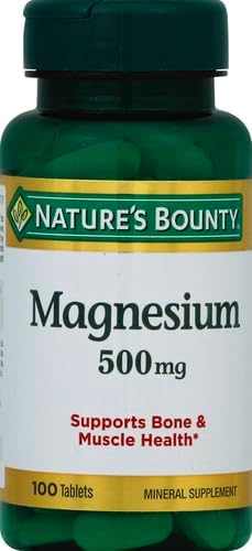 Nature's Bounty Magnesium, Mineral Supplement, Supports Bone and Muscle Health, 500 mg, Coated Tablets, 100 Count
