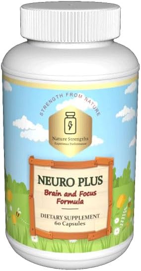Neuro Plus Brain & Focus Formula: Dietary Supplement for Enhanced Mental Clarity & Performance - 60 Capsules, Made in FDA Registered Facility, Bottled in USA