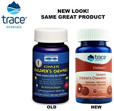 Trace Minerals | Complete Children's Chewable Tablets | Well-rounded Multivitamin, Contains Numerous Vitamins, Minerals | Promotes Healthy Energy And Mental Focus | Vegan, Gluten Free | 60 Of 1 Pack