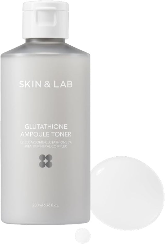 [Skin&LAB] Glutathione Ampoule Toner 6.76 fl oz, Improve Dart Spot, Hyperpigmented, Skin Clarity, Korean Toner for Sensitive Skin