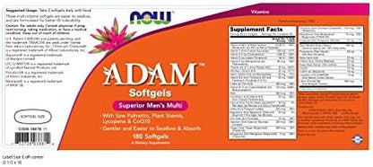 Now Foods ADAM Men's Multiple Vitamin, 180 Softgel (2 Pack)