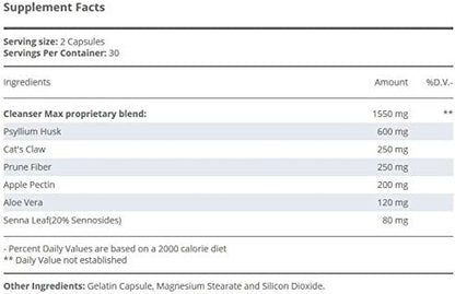 Cleanser Max, Full-Body Detox Cleanse of Toxins (60 Capsules)