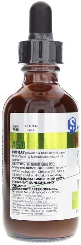 Systemic Formulas Fun Play - Support Children's Everyday Health and Wellness, 2 FL OZ Kidz Play #520. Multi-Vitamin-Mineral-Liquid.