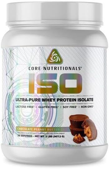 Core Nutritionals ISO, 100% Micro Filtered, Zero Artificial Fillers, 25g Whey Protein Isolate, 32 Servings (Chocolate Peanut Butter Cup)