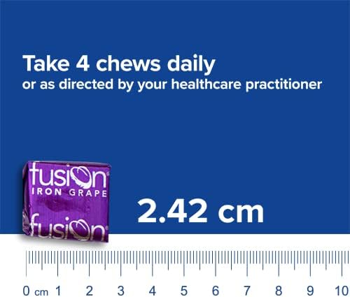 Bariatric Fusion Iron Soft Chew with Vitamin C | Grape Flavored | Chewy Vitamin for Bariatric Patients | Gluten Free | Iron Supplement for Women and Men | 60 Count | 2 Month Supply