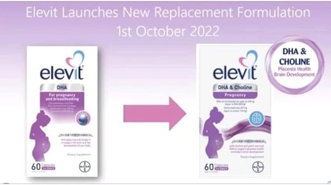 Elevit DHA + Choline Prenatal Oil Pregnancy 60 Capsules