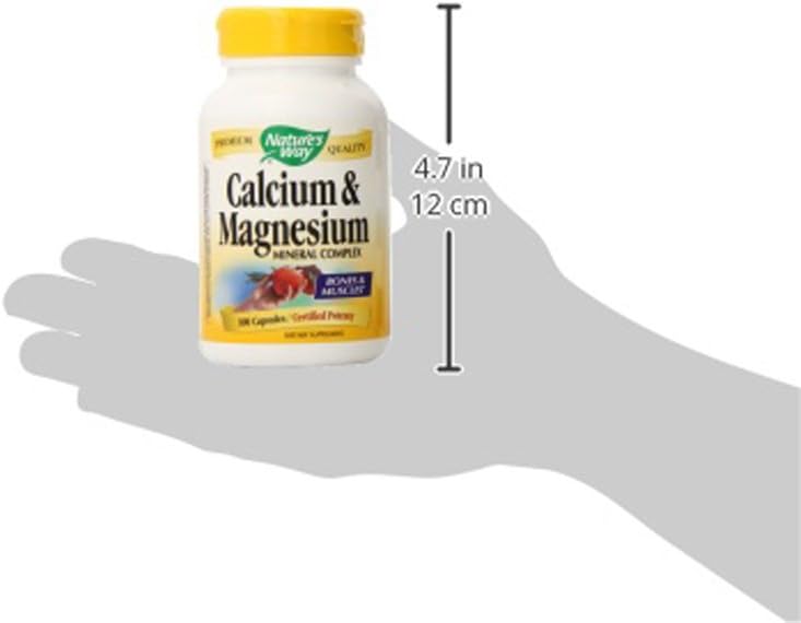 Nature's Way Calcium & Magnesium Mineral Complex, Supports Bone Health*, 750 mg per serving, 100 Capsules