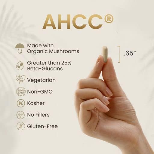 Premium AHCC & Shiitake Mushroom 1100 mg per Serving Supplement, Natural Immunity Booster, Maintains Natural Killer Cell Activity | AHCC is Proven in 30+ Studies | 30-Day Supply, 1-Pack