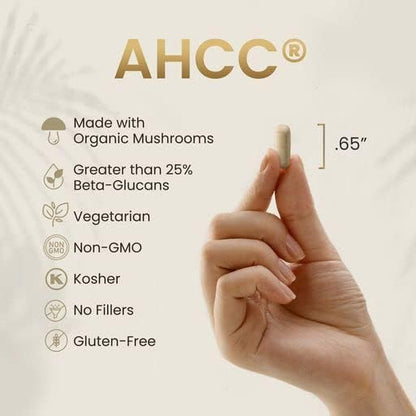 Premium AHCC & Shiitake Mushroom 1100 mg per Serving Supplement, Natural Immunity Booster, Maintains Natural Killer Cell Activity | AHCC is Proven in 30+ Studies | 180-Day Supply, 6-Pack