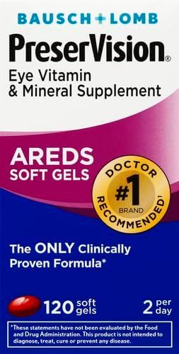 PreserVision Eye Vitamin & Mineral Supplement, from Bausch + Lomb, 120 Count (Pack of 1) Packaging may vary