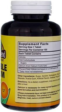 Nature's Blend Calcium Chewable Bavarian Cream 500 mg 100 Tabs