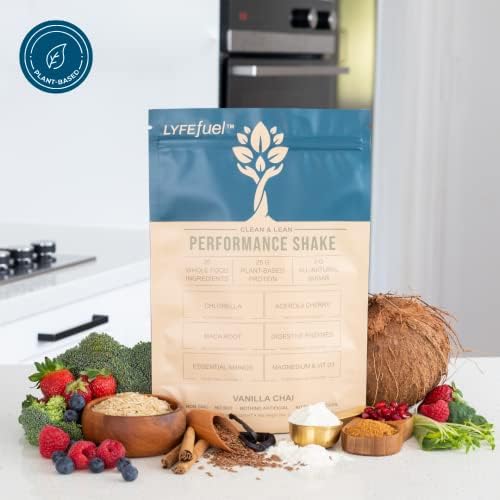 Vegan Protein Shake by LyfeFuel | Plant-Based Protein Powder with BCAA, Greens & Superfoods for Sports Performance, Recovery & Lean Muscle Building | Clean Whey Protein Powder (Vanilla, 24 Servings)