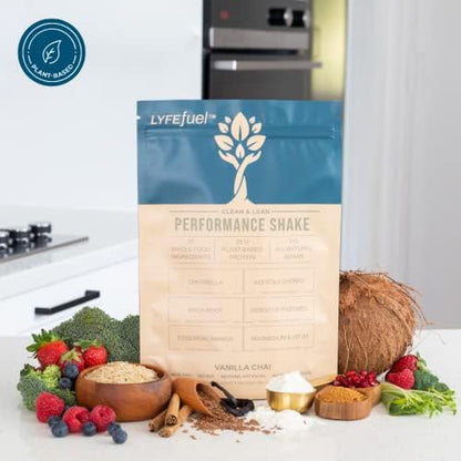 Vegan Protein Shake by LyfeFuel | Plant-Based Protein Powder with BCAA, Greens & Superfoods for Sports Performance, Recovery & Lean Muscle Building | Clean Whey Protein Powder (Vanilla, 24 Servings)