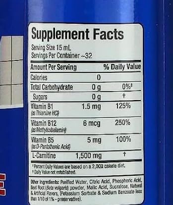 ALLMAX Nutrition Liquid L-Carnitine 1500 + Vitamin B5, 16 oz / 473 ml (Fruit Punch)