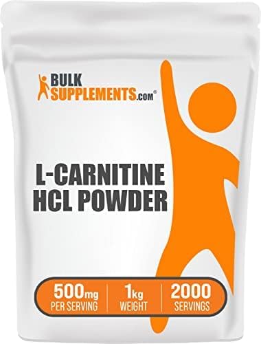 BulkSupplements.com L-Carnitine HCl Powder - Carnitine Supplement, Carnitine Powder, L-Carnitine 500mg - Unflavored & Gluten Free, 500mg per Serving, 1kg (2.2 lbs) (Pack of 1)