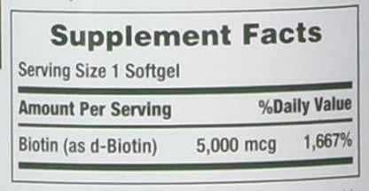 Nature's Bounty Biotin 5000 mcg, 60 Quick Dissolve Tablets?(Pack of 2)
