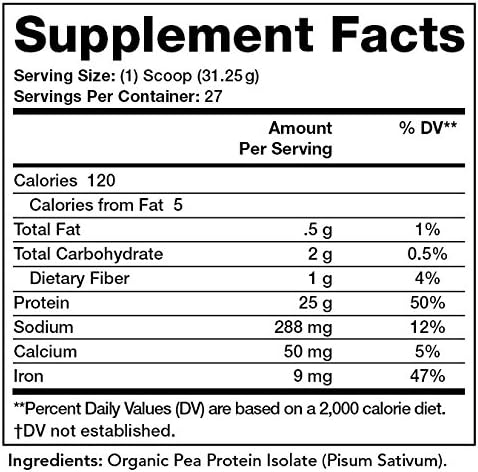 Olympian Labs Plant Based Pea Protein Powder, Unflavored - 25g of Protein, Vegan, Low Net Carbs, Gluten Free, Lactose Free, No Sugar Added, Soy Free, Kosher, Non-GMO, 2 Pound Pea Protein Powder