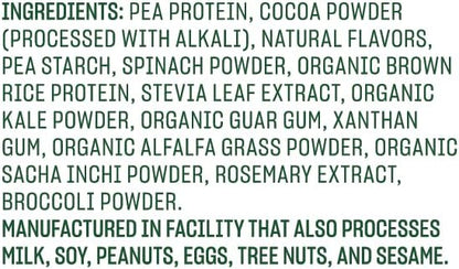 Vega Protein and Greens Protein Powder, Chocolate - 20g Plant Based Protein Plus Veggies, Vegan, Non GMO, Pea Protein for Women and Men, 1.2 lbs (Packaging May Vary)
