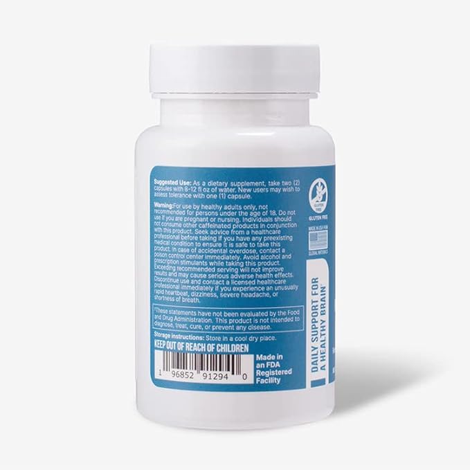 Brain Variant 6-in-1, Post Sickness Brain Fog, Energy & Memory Focus Support Supplement with Nootropic Ingredients for Focus, for Women & Men, 60 Capsules