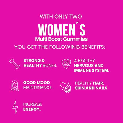 Multivitamin for Women - 180 Multivitamin Gummies - Vitamins for Women - Natural Fruit Flavor - Gluten Free & Non GMO - Pack x 3 Bottles.
