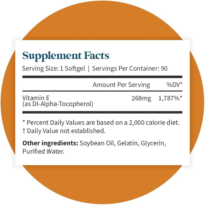 Pattern Wellness Vitamin E 400 IU Supplement - Boosts Antioxidant Activity - Supports Whole Body Health - Fights Against Cellular Damage - 3rd Party Lab Tested - 90 Soft Gels