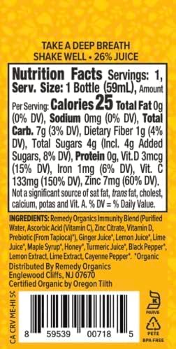 Remedy Organics Immunity Plus Shot, Variety 24-Pack | Boost Energy, Brain Function, Detoxification, and Metabolism | Certified-Organic Ingredients