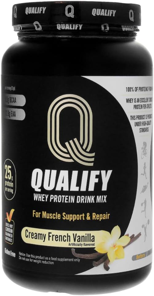 French Vanilla Whey Protein Powder Shake, Vanilla Protein Powder Post Workout Recovery Drink, Gluten Free, Sugar Free, Highly Kosher, 25g Protein, 5.5g BCAA, 1.65lb